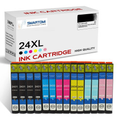 SMARTOMI Epson 24XL-kompatibla bl?ckpatroner 14PK (4K 2C 2M 2Y 2LC 2LM)