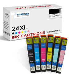 SMARTOMI Epson 24XL-kompatibla bl?ckpatroner 6PK (1K C M Y 1LC 1LM)