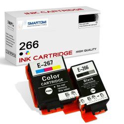SMARTOMI Renoverade Epson T266 T267 C13T26704010 bl?ckpatroner (1 svart 1 Tricolor)