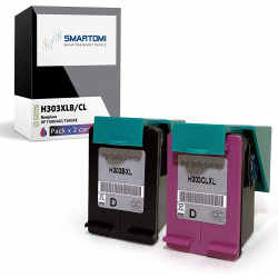 SMARTOMI Renoverade HP 303XL 303 bl?ckpatroner 2PK (1 svart 1 Tricolor)