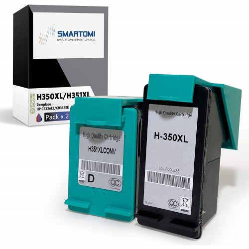 SMARTOMI Renoverade HP 350XL bl?ckpatroner 2PK