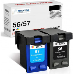 SMARTOMI Renoverade HP 56 57 bl?ckpatroner (1 svart, 1 f?rg)