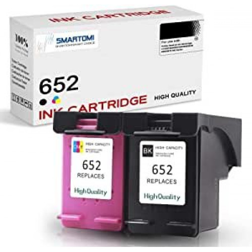 SMARTOMI Renoverade HP 652 bl?ckpatroner 2PK (1 svart 1 Tricolor)