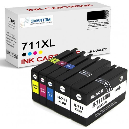 SMARTOMI HP 711XL 711-kompatibla bl?ckpatroner 5PK (2K C M Y)