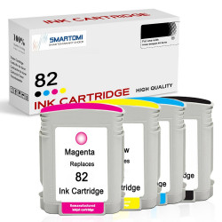 SMARTOMI renoverade HP 82 bl?ckpatroner 4PK (KCMY)