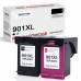 SMARTOMI renoverade HP 901 XL bl?ckpatroner 2PK (1 svart 1 Tricolor)