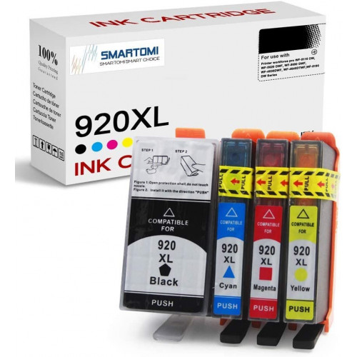 SMARTOMI HP 920XL 920-kompatibla bl?ckpatroner 4PK (KCMY)