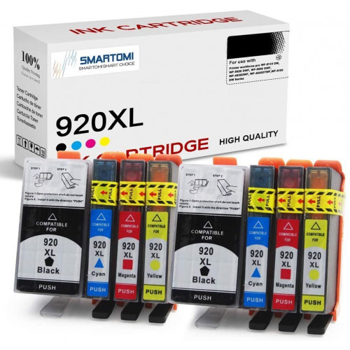 SMARTOMI HP 920XL 920-kompatibla bl?ckpatroner 8PK (2K 2C 2M 2Y)