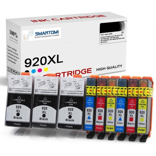 SMARTOMI HP 920XL 920-kompatibla bl?ckpatroner 9PK (3K 2C 2M 2Y)