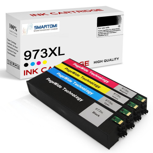 SMARTOMI renoverade HP 973XL 973-kompatibla bl?ckpatroner 4PK (KCMY)