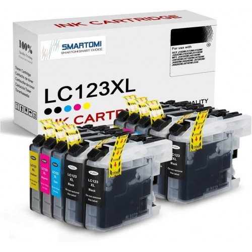 SMARTOMI Brother LC123XL-kompatibla bl?ckpatroner 10-pack