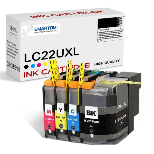 SMARTOMI Brother LC22U XL LC22UBK LC22UC LC22UM LC22UY Kompatibla bl?ckpatroner 4PK (KCMY)
