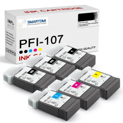 SMARTOMI renoverade Canon PFI 107 bl?ckpatroner 6PK (2MB PB C M Y)