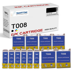 SMARTOMI Epson T008 T007-kompatibla bl?ckpatroner 12PK (1Black 1Colore)