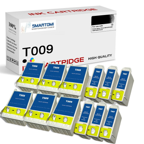 SMARTOMI Epson T009 T007-kompatibla bl?ckpatroner 12PK (1Black 1Colore)