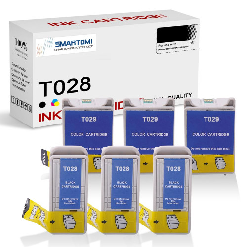 SMARTOMI Epson T028 T029-kompatibla bl?ckpatroner 6PK (3 svart 3 Tricolor)