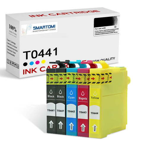 SMARTOMI Epson T0441-T0445-kompatibla bl?ckpatroner 5PK (2KCMY)