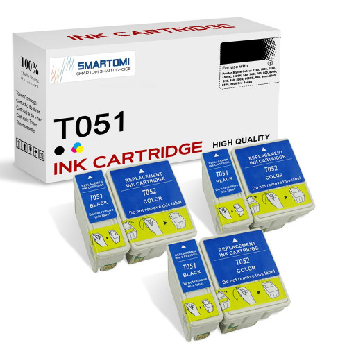 SMARTOMI Epson T051 T052-kompatibla bl?ckpatroner 6PK