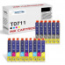 SMARTOMI Epson T0711 0712 0713 0714 Kompatibla bl?ckpatroner 15PK (6K 3C 3M 3Y)