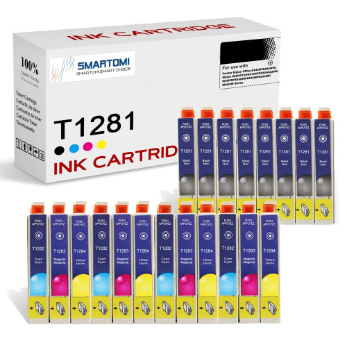SMARTOMI Epson T1281 T1282 T1283 T1284 kompatibla bl?ckpatroner 20PK (8K 4C 4M 4Y)