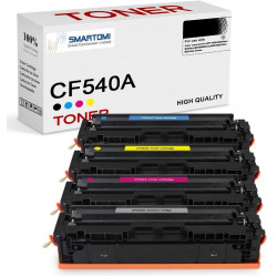 SMARTOMI 4PK HP CF540A 203A-kompatibla KCMY-tonerkassetter