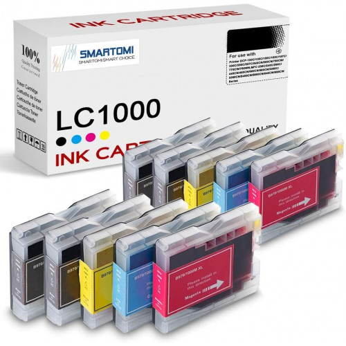SMARTOMI Brother LC970 LC1000-kompatibla bl?ckpatroner