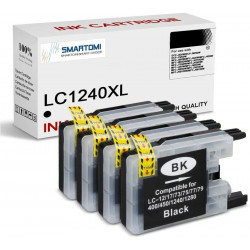SMARTOMI Brother LC1240 LC1240XL-kompatibla bl?ckpatroner 4-pack (4BK)