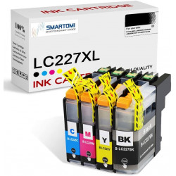 SMARTOMI Brother LC227XL LC225-kompatibla bl?ckpatroner 4PK (KCMY)