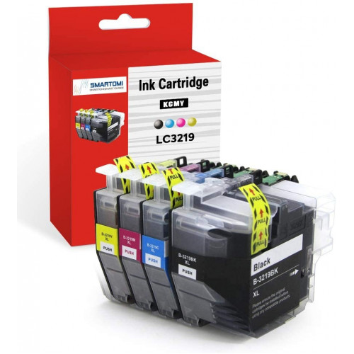 SMARTOMI 4PK Brother LC3219XL LC3217 Kompatibla bl?ckpatroner med h?g kapacitet