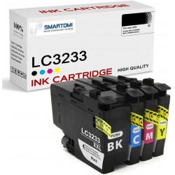 SMARTOMI Brother LC3233 LC3233BK-kompatibla bl?ckpatroner 4PK (KCMY)