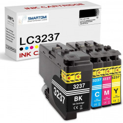 SMARTOMI Brother LC3237 LC 3237-kompatibla bl?ckpatroner 4PK (KCMY)