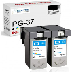 SMARTOMI Renoverade Canon PG37 CL38 PG 37 CL 38 Bl?ckpatroner2PK