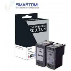 SMARTOMI Renoverade Canon PG40 CL41 bl?ckpatroner 2PK