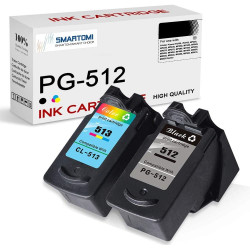SMARTOMI Renoverade Canon PG512 CL513 bl?ckpatroner 2PK