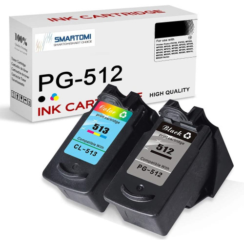 SMARTOMI Renoverade Canon PG512 CL513 bl?ckpatroner 2PK
