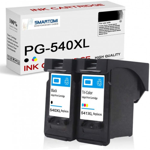 SMARTOMI Renoverade Canon PG540XL CL541XL bl?ckpatroner 2PK