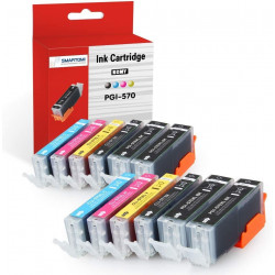 SMARTOMI 12PK Canon PGI-570XL CLI-571XL kompatibla bl?ckpatroner