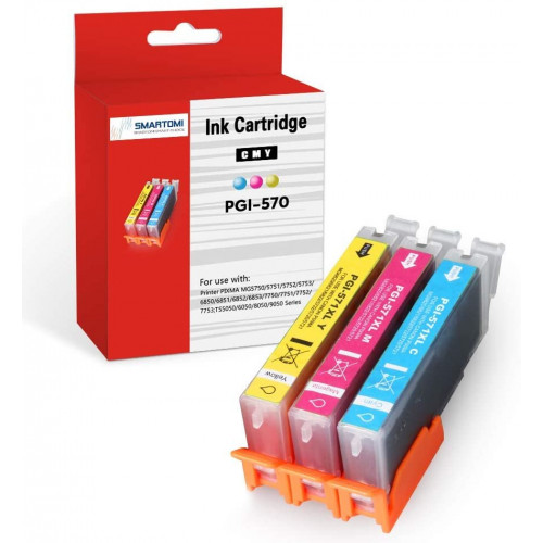 SMARTOMI 3PK Canon PGI-570XL CLI-571XL kompatibla bl?ckpatroner