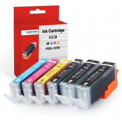SMARTOMI 6PK Canon PGI-570 XL CLI-571 XL Kompatibla bl?ckpatroner