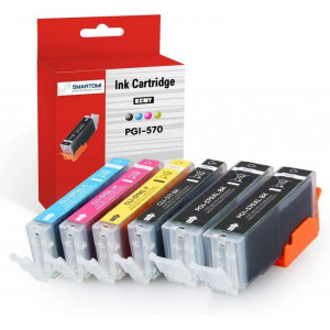 SMARTOMI 6PK Canon PGI-570 XL CLI-571 XL Kompatibla bl?ckpatroner