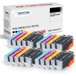 SMARTOMI Canon 550XL 551XL-kompatibla bl?ckpatroner (4PGBK, 4BK, 4C, 4M, 4Y)