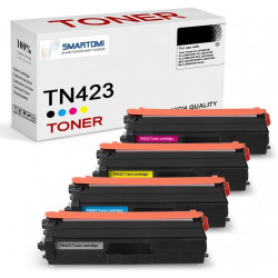 SMARTOMI 4PK TN423 TN421-kompatibla KCMY-tonerkassetter
